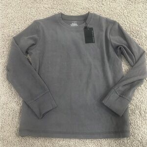Little Bipsy Pewter Brush Ribbed Long Sleeve